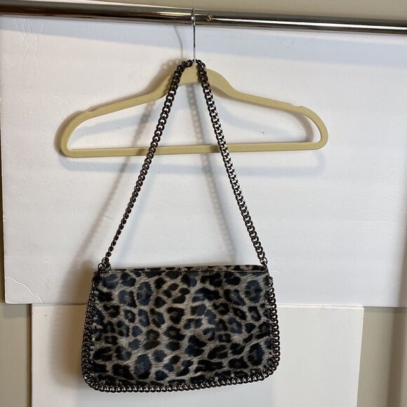 Carlos Santana cheetah print metal chain strap shoulder bag - Picture 2 of 10